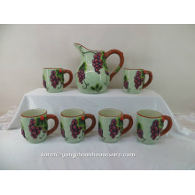 Hand Painting Keramik Pitcher mit den Tassen